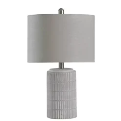 Kirklands Home Table Lamps|Distressed Modern Farmhouse Table Lamp White