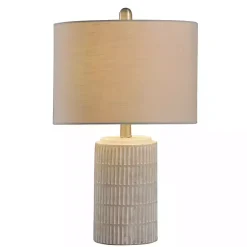 Kirklands Home Table Lamps|Distressed Modern Farmhouse Table Lamp White