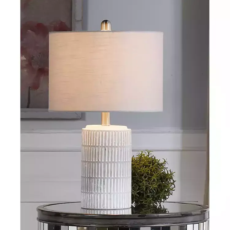 Kirklands Home Table Lamps|Distressed Modern Farmhouse Table Lamp White