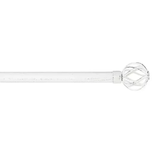 Kirklands Home Curtain Rods & Hardware|Distressed White Open Sphere Curtain Rod, 120 in.