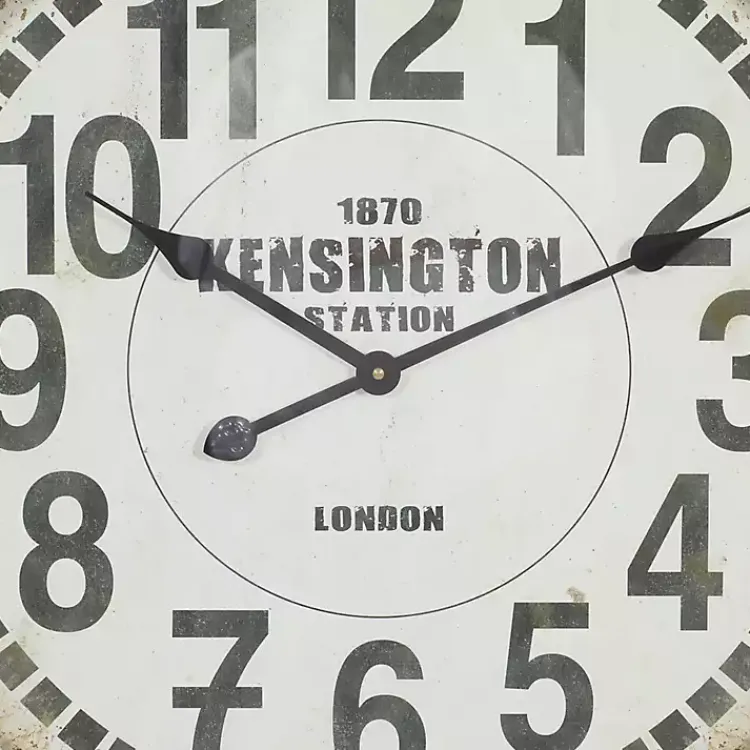 Kirklands Home Clocks|Distressed White Pocket Wall Clock