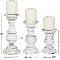 Online Distressed Wood 3-pc. Candle Holder Set Candle Holders