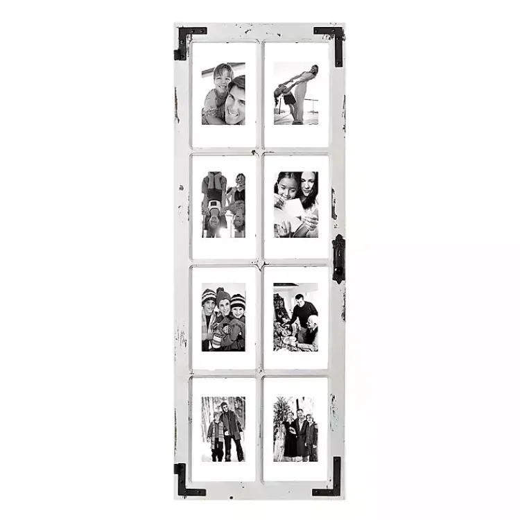 Online Distressed Wood and Metal Windowpane Collage Frame Collage Frames