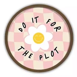 Kirklands Home Framed Art|Do It For The Plot Checkered Round Wall Art