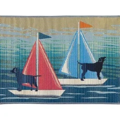 Kirklands Home Outdoor Rugs|Dogs on Sailboats Indoor/Outdoor Rug, 3x4
