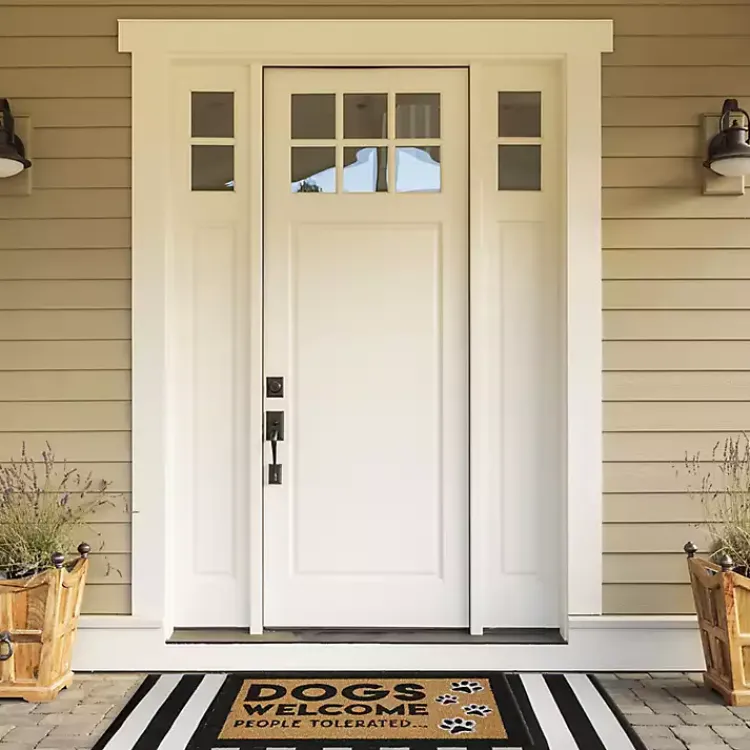 Kirklands Home Doormats|Dogs Welcome People Tolerated Coir Doormat