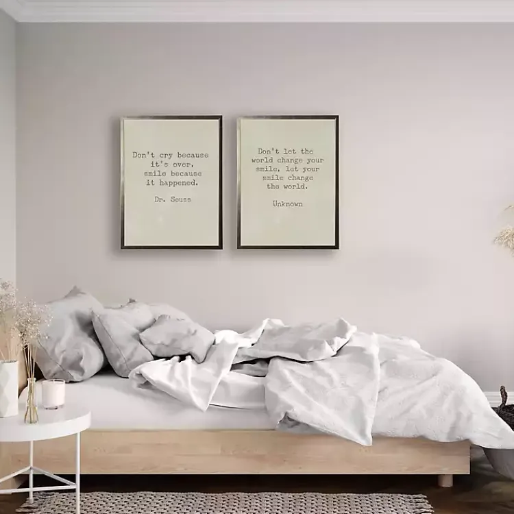 Kirklands Home Wall Quotes & Signs|Don't Cry Dr. Seuss Quote Framed Art Print Tan