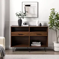 Kirklands Home Console Tables|Doreen Dark Brown Hairpin Console Table