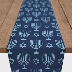 Online Double Blue Menorah Table Runner, 72 in. Hanukkah Decorations