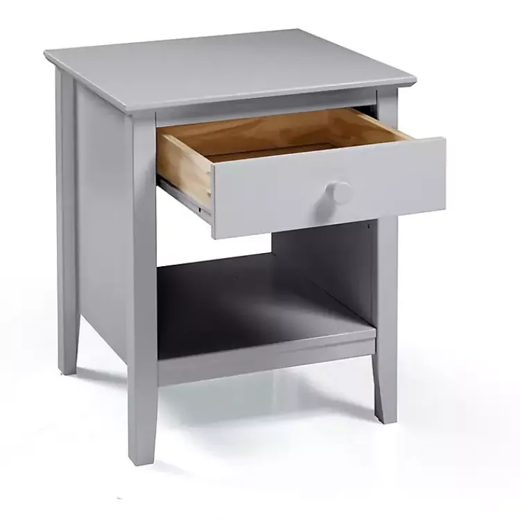 Kirklands Home Nightstands|Dove Brazilian Pine Wood Nightstand Gray
