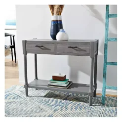 Kirklands Home Console Tables|Dove Turned Leg Rustic Console Table Gray