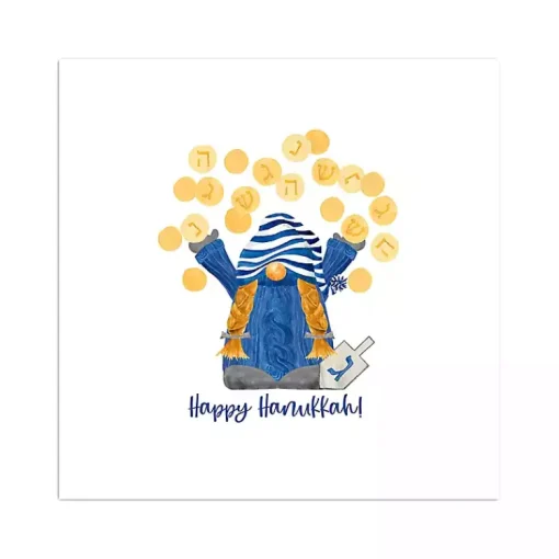 New Dreidel Gelt Game Gnome Canvas Art Print Hanukkah Decorations