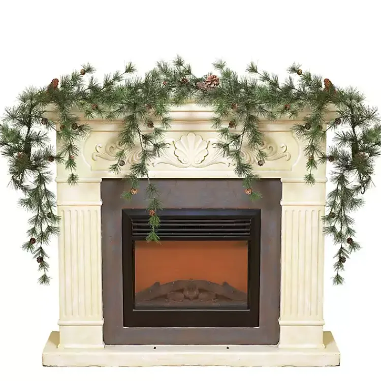 Outlet Drooping Snowy Ming Pine Christmas Garland Arrangements & Greenery