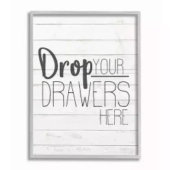 Kirklands Home Wall Quotes & Signs|Drop Your Drawers Here Framed Wall Plaque White