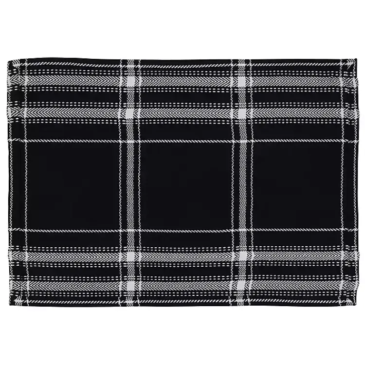 Kirklands Home Table Linens|Dual White and Black Cotton Placemats, Set of 4