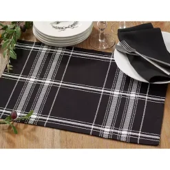 Kirklands Home Table Linens|Dual White and Black Cotton Placemats, Set of 4