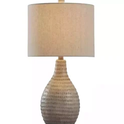 Kirklands Home Table Lamps|Earth Tone Oak Table Lamp Gray