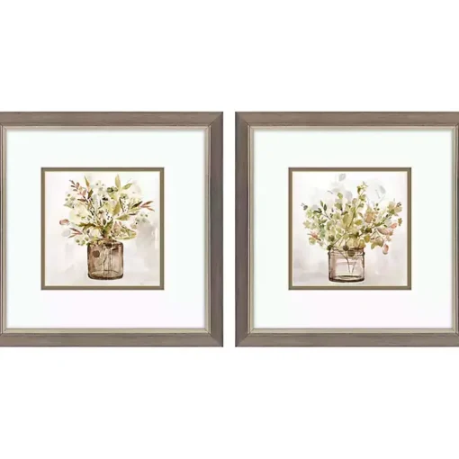 Kirklands Home Framed Art|Earthy Garden Framed Art Prints, Set of 2