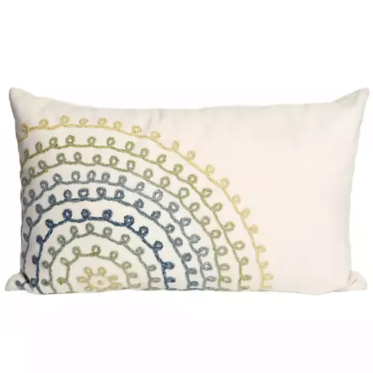 Kirklands Home Outdoor Cushions & Pillows|Earthy Lamontage Swirl Outdoor Lumbar Pillow Ivory