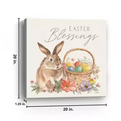 Best Easter Blessings Bunny and Basket Canvas Art Print Easter Decorations