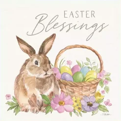Clearance Easter Blessings Bunny Framed Canvas Art Print Easter Decorations