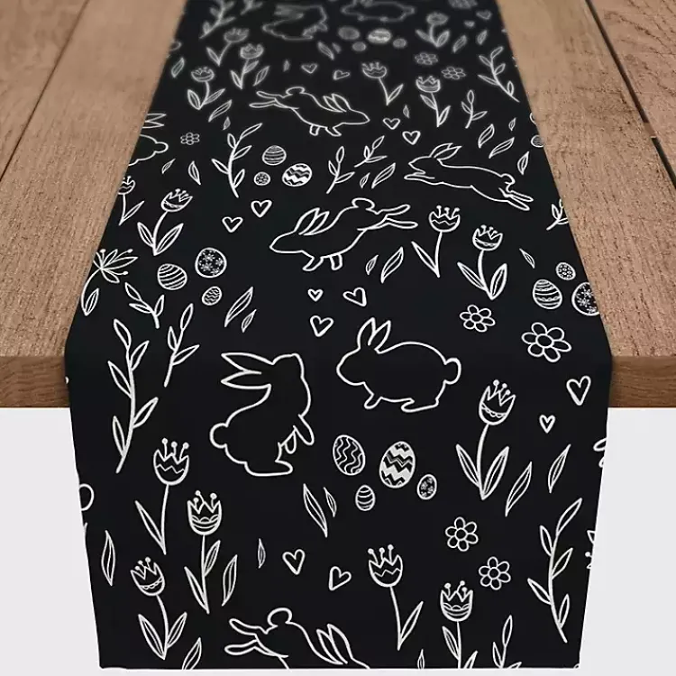 New Easter Chalk Outline Table Runner, 90 in. Easter Decorations