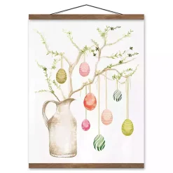 Hot Easter Egg Tree Teak Hanging Canvas Art Print Easter Decorations