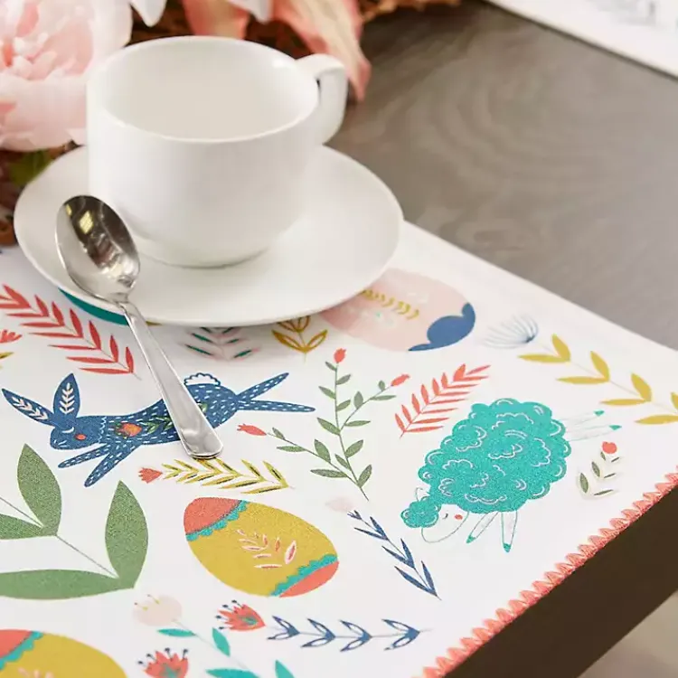 Discount Easter Folk Garden Placemats, Set of 6 Easter Decorations