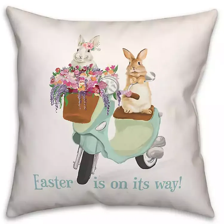 Hot Easter is on its Way Bunnies Scooter Pillow Easter Decorations
