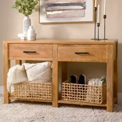 Kirklands Home Console Tables|Easton Mango Wood Console Table Brown