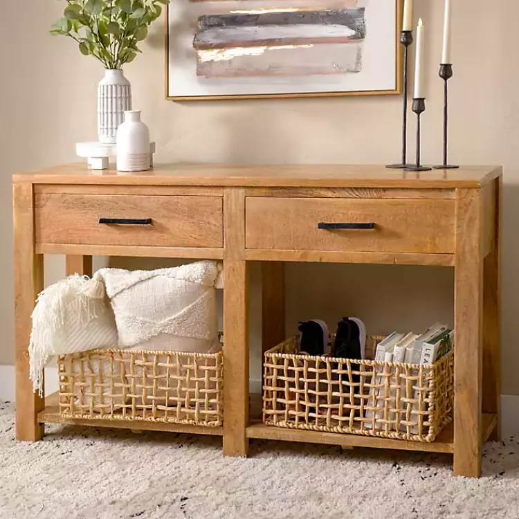 Kirklands Home Console Tables|Easton Mango Wood Console Table Brown