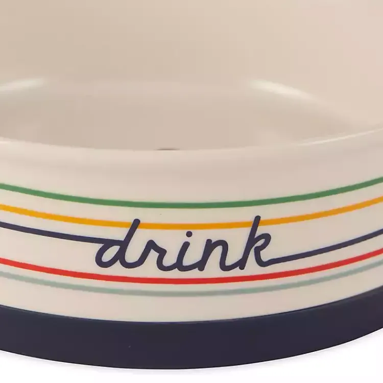 Kirklands Home Pet Dishes & Canisters|Eat & Drink Large Striped Pet Bowls, Set of 2 Multi