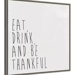 Hot Eat Drink Be Thankful Framed Canvas Art Print Fall