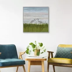 Kirklands Home Canvas Art|Egret Meeting Framed Canvas Art Print Multi