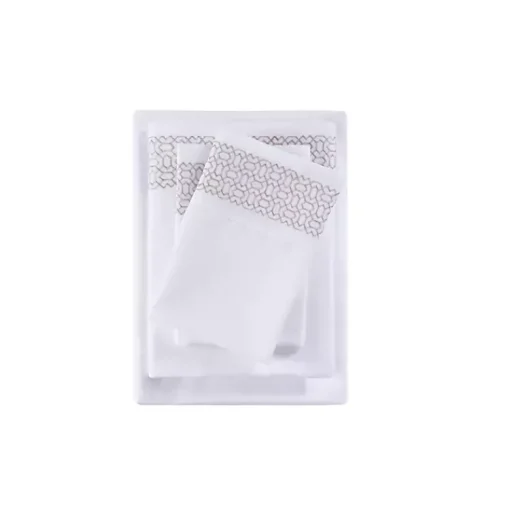 Kirklands Home Bed Sheets|Elegant Geo Hem Microfiber 4-pc. Full Sheet Set