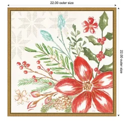 Online Elegant Poinsettia Framed Canvas Art Print Christmas Art & Wall Decor