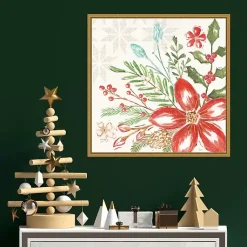 Online Elegant Poinsettia Framed Canvas Art Print Christmas Art & Wall Decor