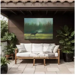 Kirklands Home Outdoor Wall Decor|Elk in the Wild Outdoor Canvas Art Print