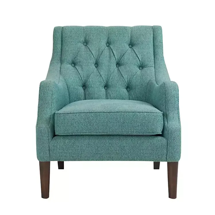 Kirklands Home Accent Chairs|Elle Tufted Teal Accent Chair Green