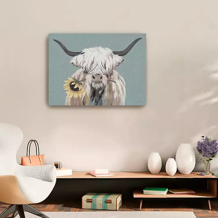 Kirklands Home Canvas Art|Ellie with a Sunflower Canvas Art Print, 32x24 in.