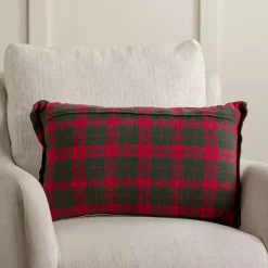 Discount Embroidered Christmas Trees & Plaid Pillow Pillows