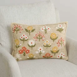 Best Embroidered Floral Delaney Lumbar Pillow Pillows