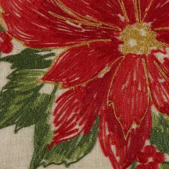 Discount Embroidered Holly Poinsettia Table Runner Christmas Dining & Entertaining
