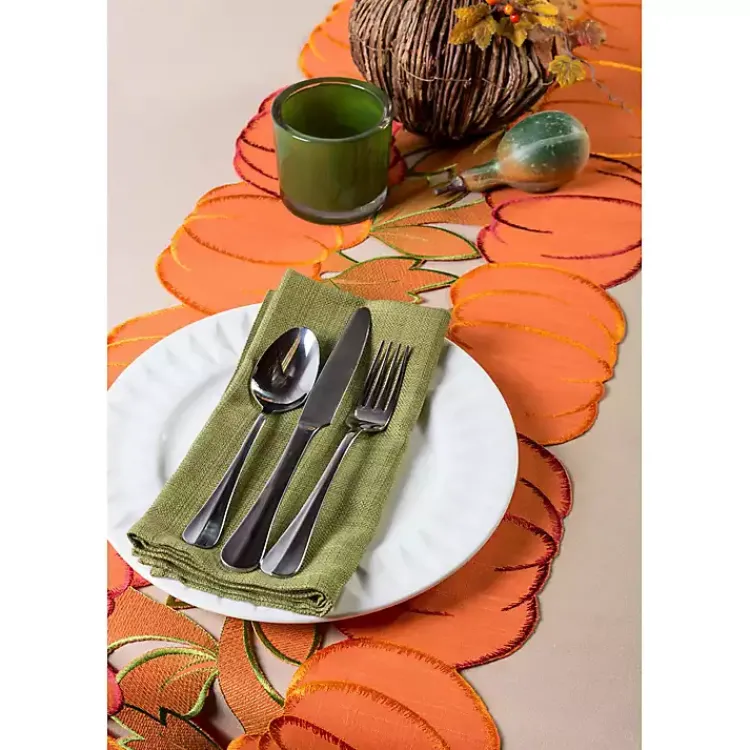 New Embroidered Pumpkins Table Runner Fall