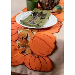 New Embroidered Pumpkins Table Runner Fall