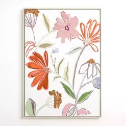 Kirklands Home Canvas Art|Embroidered Summer Floral I Framed Canvas Print Multi