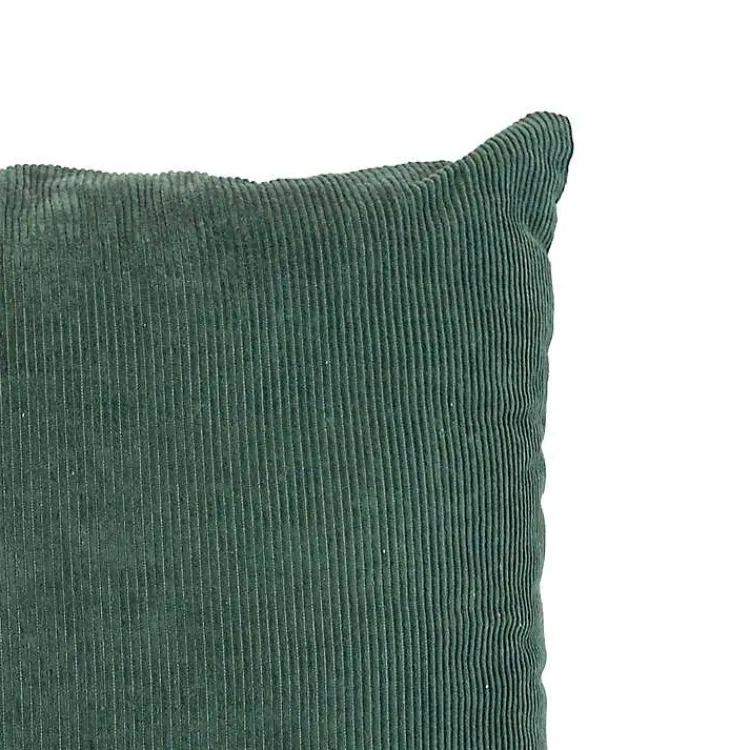 Sale Emerald Velvet Corduroy Throw Pillow Pillows