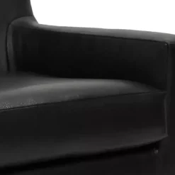 Kirklands Home Accent Chairs|Emma Faux Leather Accent Chair Black