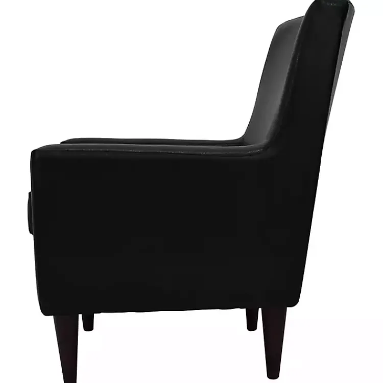 Kirklands Home Accent Chairs|Emma Faux Leather Accent Chair Black