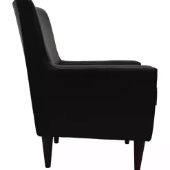 Kirklands Home Accent Chairs|Emma Faux Leather Accent Chair Black